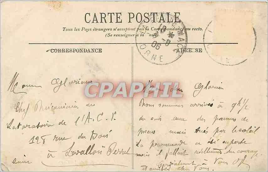 CPA Bagnoles de l'Orne Vue generale prise de la Gare  — Rückseite