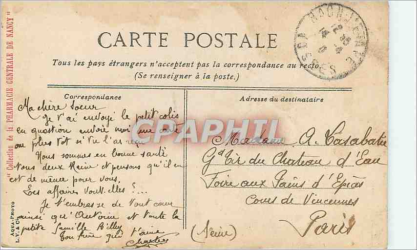 CPA Mont St Michel le Chatelet  — Verso