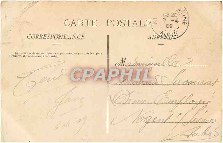 CPA Pau Le Chateau et la Basse Ville  — Verso