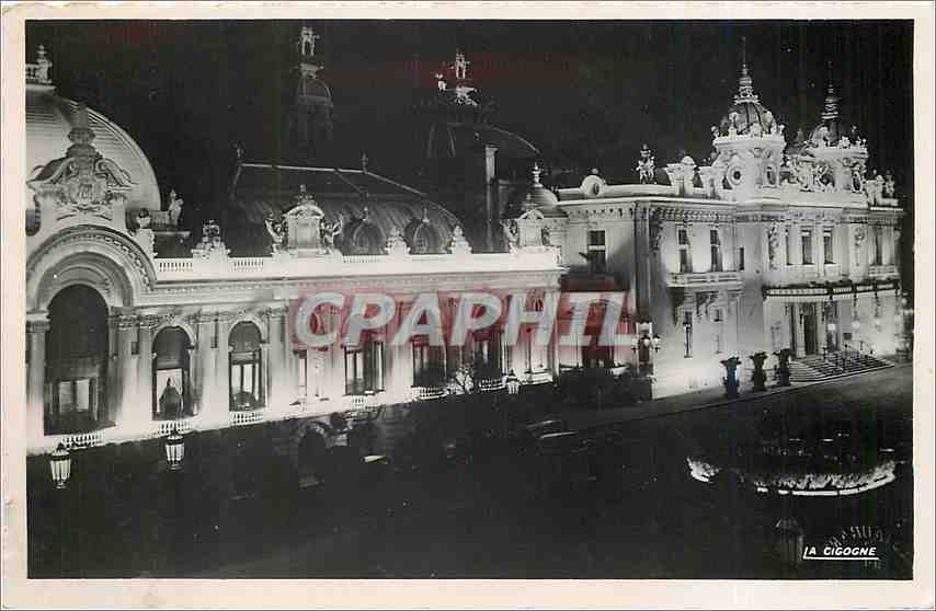CPA Monte Carlo la Nuit Le Casino Illuminee 