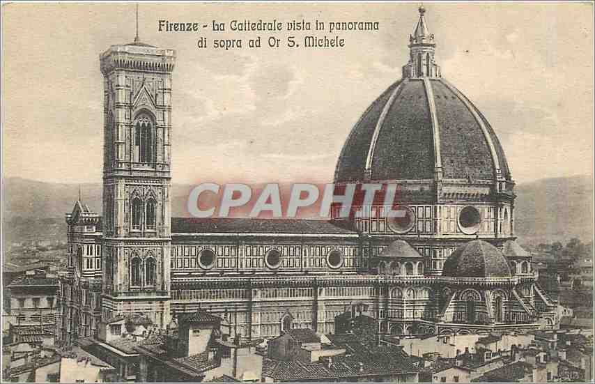 CPA Firenze La Cattedrale vista in panorama di sopra ad Or S Michele 