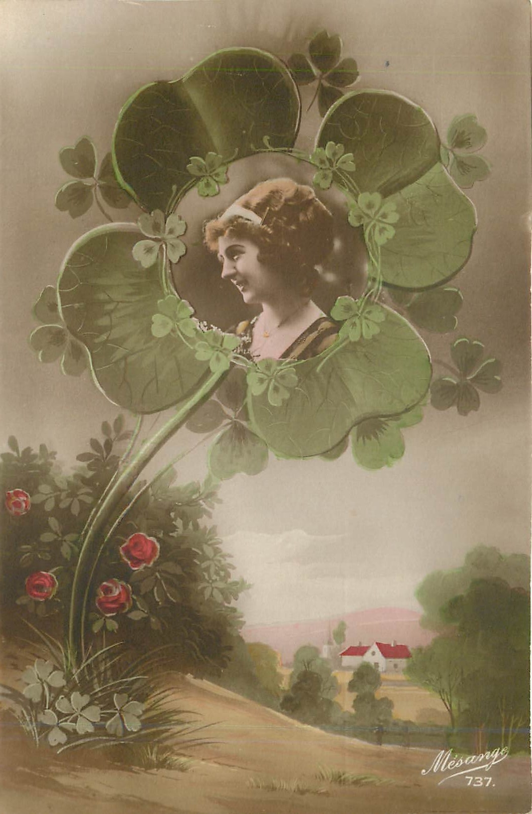 CPA Femme Trefle