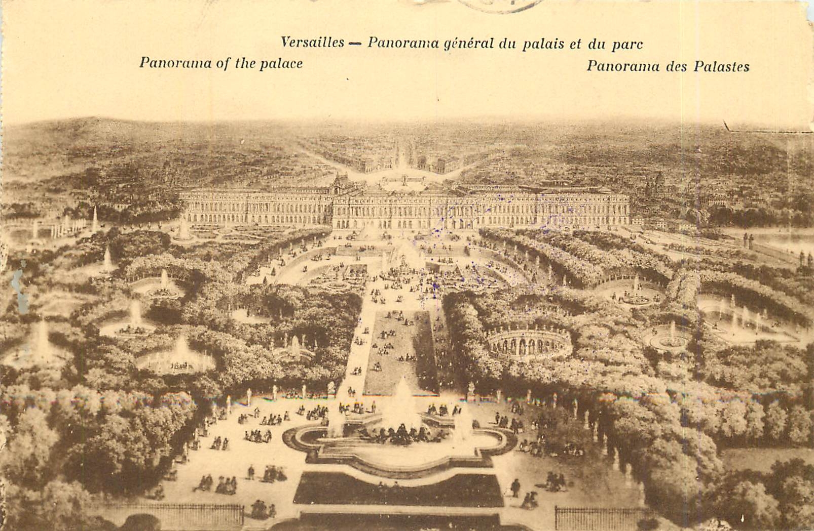 CPA Versailles Panorama general du Palais et du Parc 