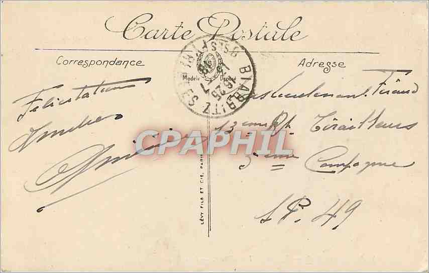 CPA Biarritz Regates au Port Vieux Bateau — Verso