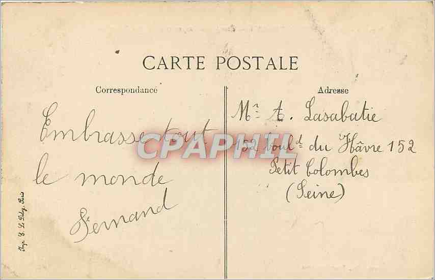 Palast von FONTAINEBLEAU — Teich der Karpfen und Fontänenhof — Verlag: Lano edit. Fontainebleau — Rückseite