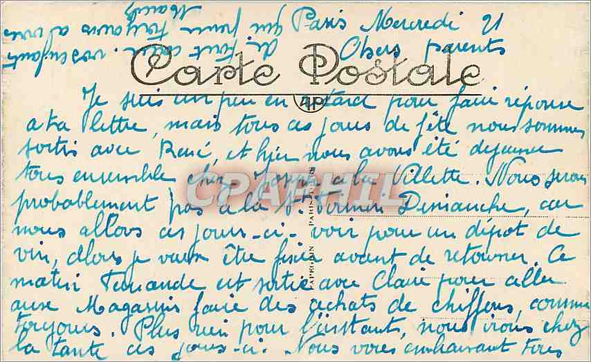 CPA Paris L'Avenue de l'Opera prise de l'Hotel  — Rückseite