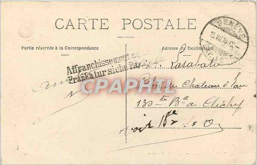 CPA Geneve Ile JJ Rousseau  — Verso