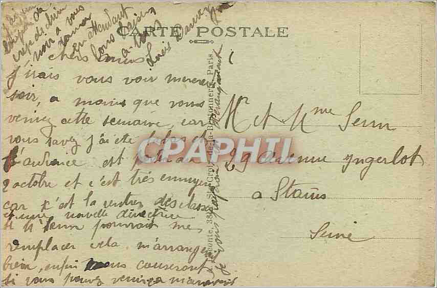 CPA Paris La Conciergerie  — Rückseite