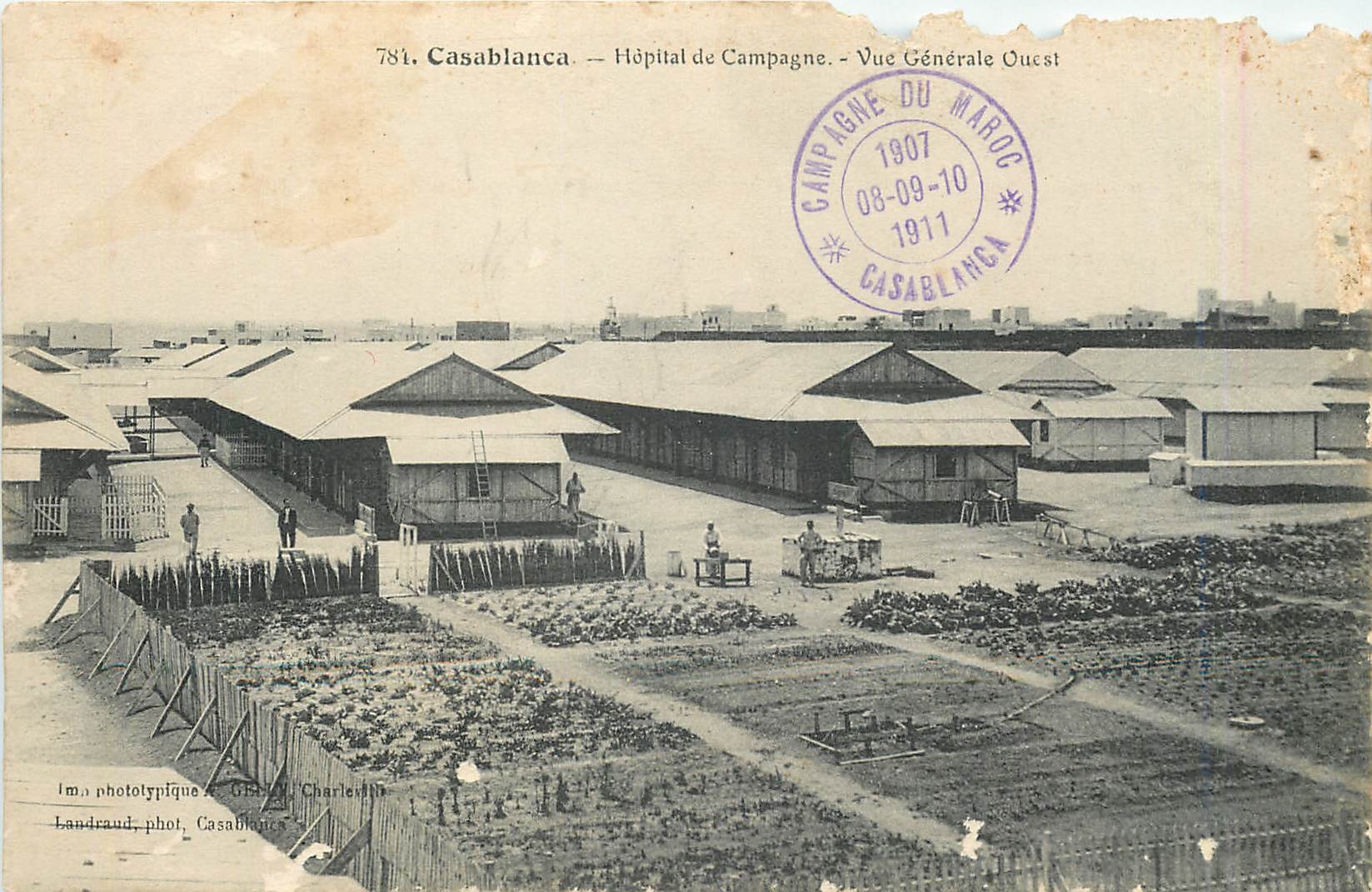 CPA Casablanca Hopital de Campagne Vue Generale Ouest Militaria