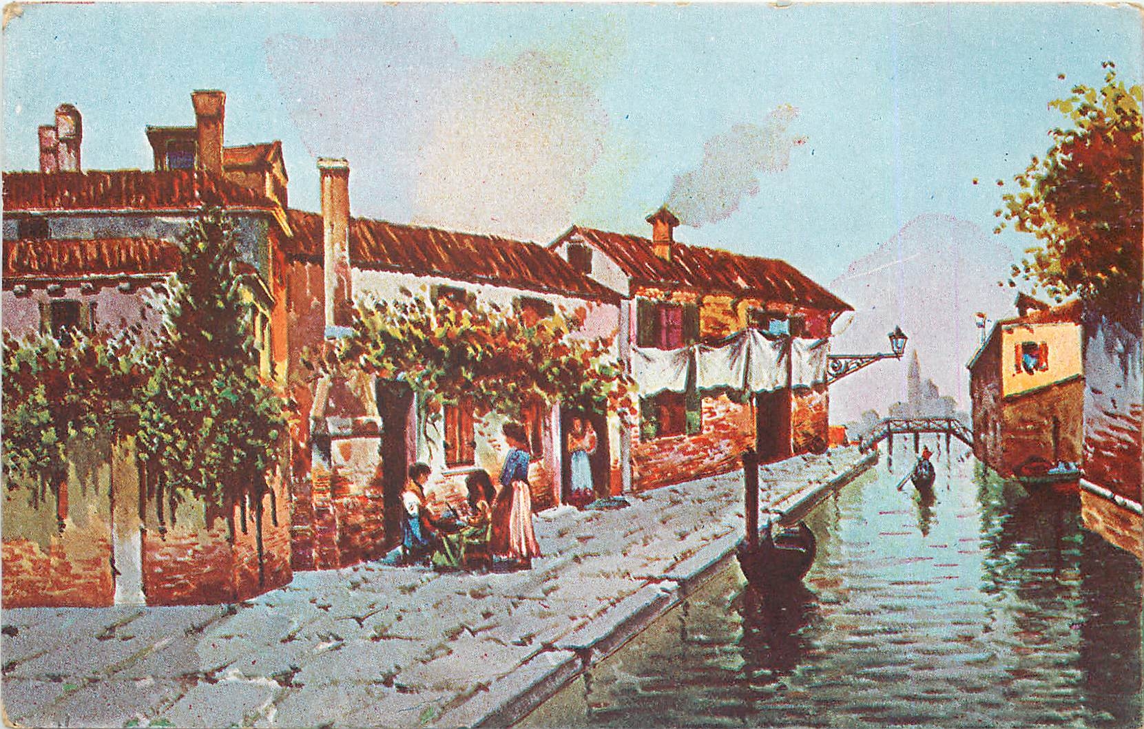 Vue de Venise — canaux et maisons typiques — éditeur non visible