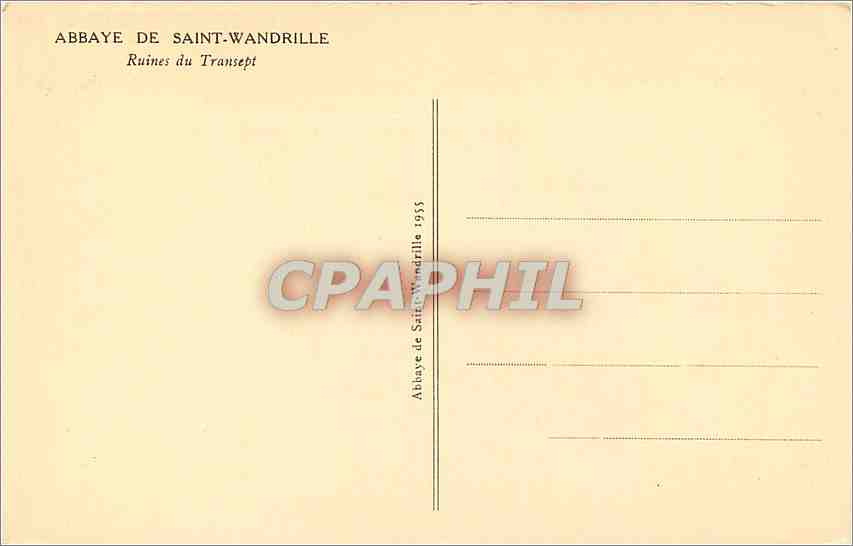 CPA Abbaye de Saint Wandrille Ruines du Transept  — Rückseite