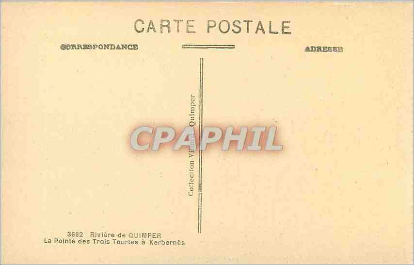 CPA Riviere de Quimper La Pointe des Trois Tourtes a Kerbenes  — Rückseite