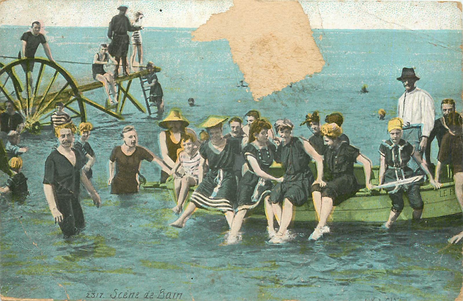 CPA Scene de Bain 