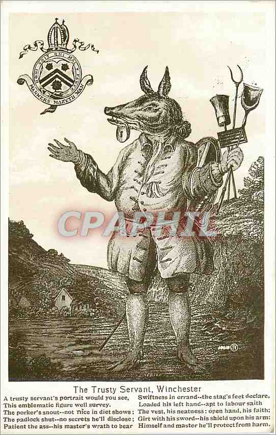 CPA The Trusty Servant Winchester Cochon Porc