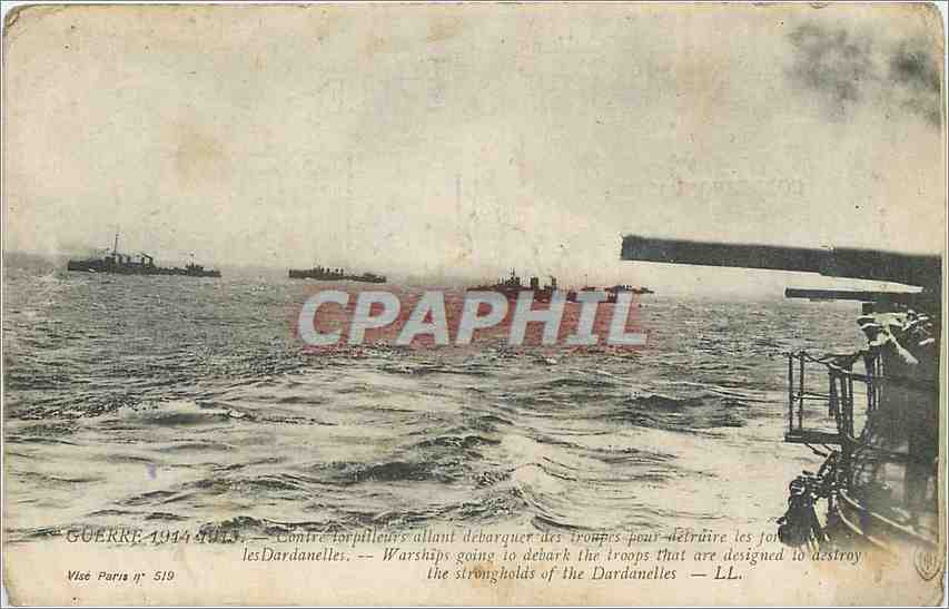 Warships going to debark the troops that are designed to destroy the Dardanelles — Visé Paris n° 519