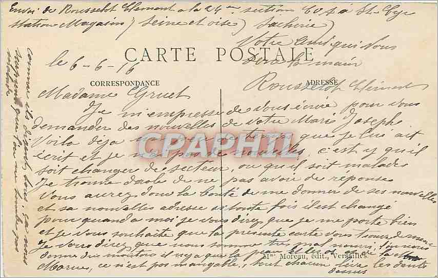 CPA Parc de Versailles Le Haut du Tapis Vert  — Verso