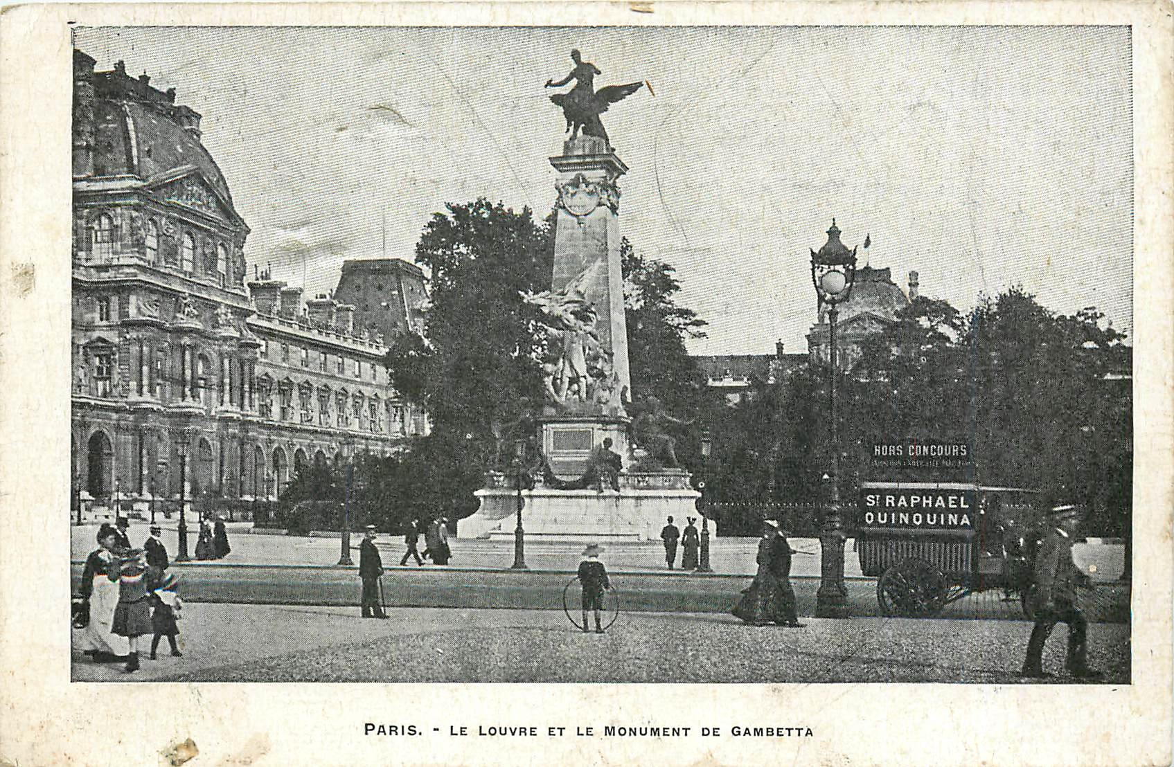 Paris - Le Louvre et le Monument de Gambetta — éditeur SIRAPHAEL QUINQUINA
