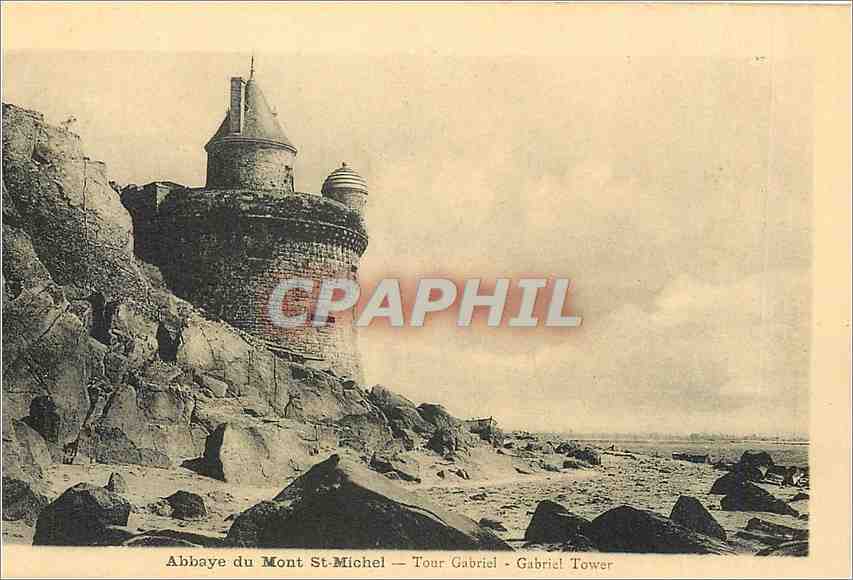 CPA Abbaye du Mont St Michel Tour Gabriel 