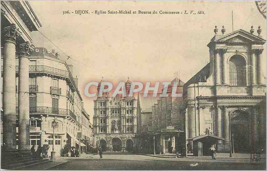 CPA Dijon Eglise Saint Michel et Bourse du Commerce 