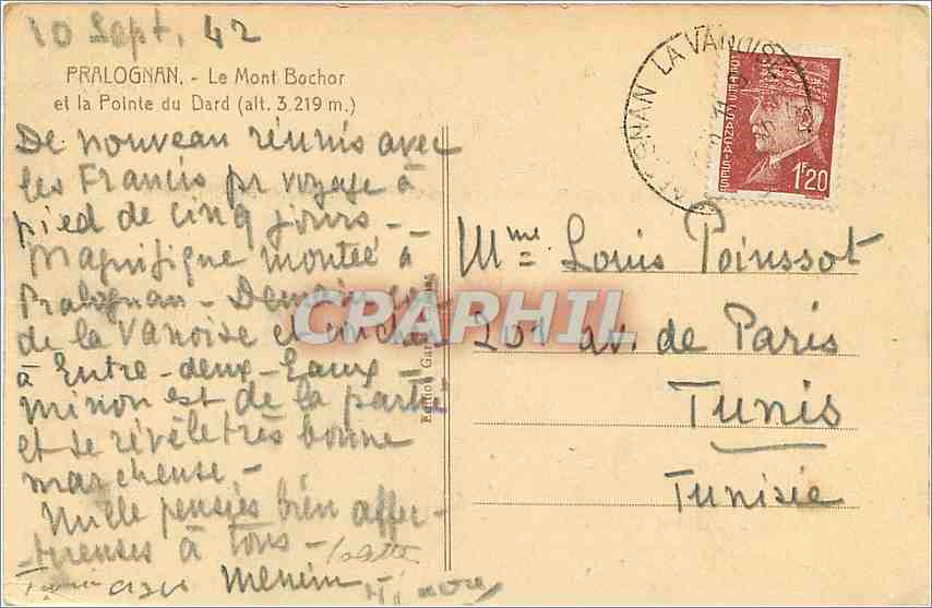 CPA Pralognan Le Mont Bochor et la Pointe du Dard  — Rückseite