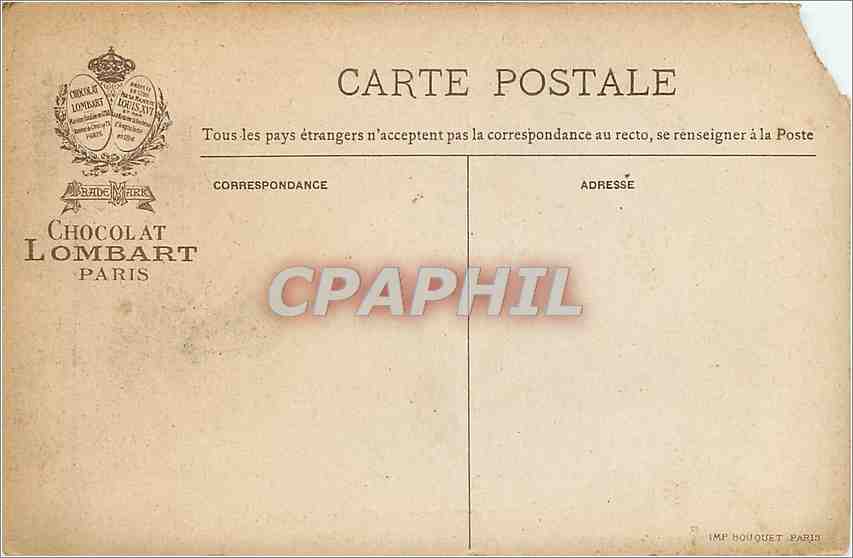 CPA Chocolat Lombart Le Rapide a Choisy le Roi Train — Verso