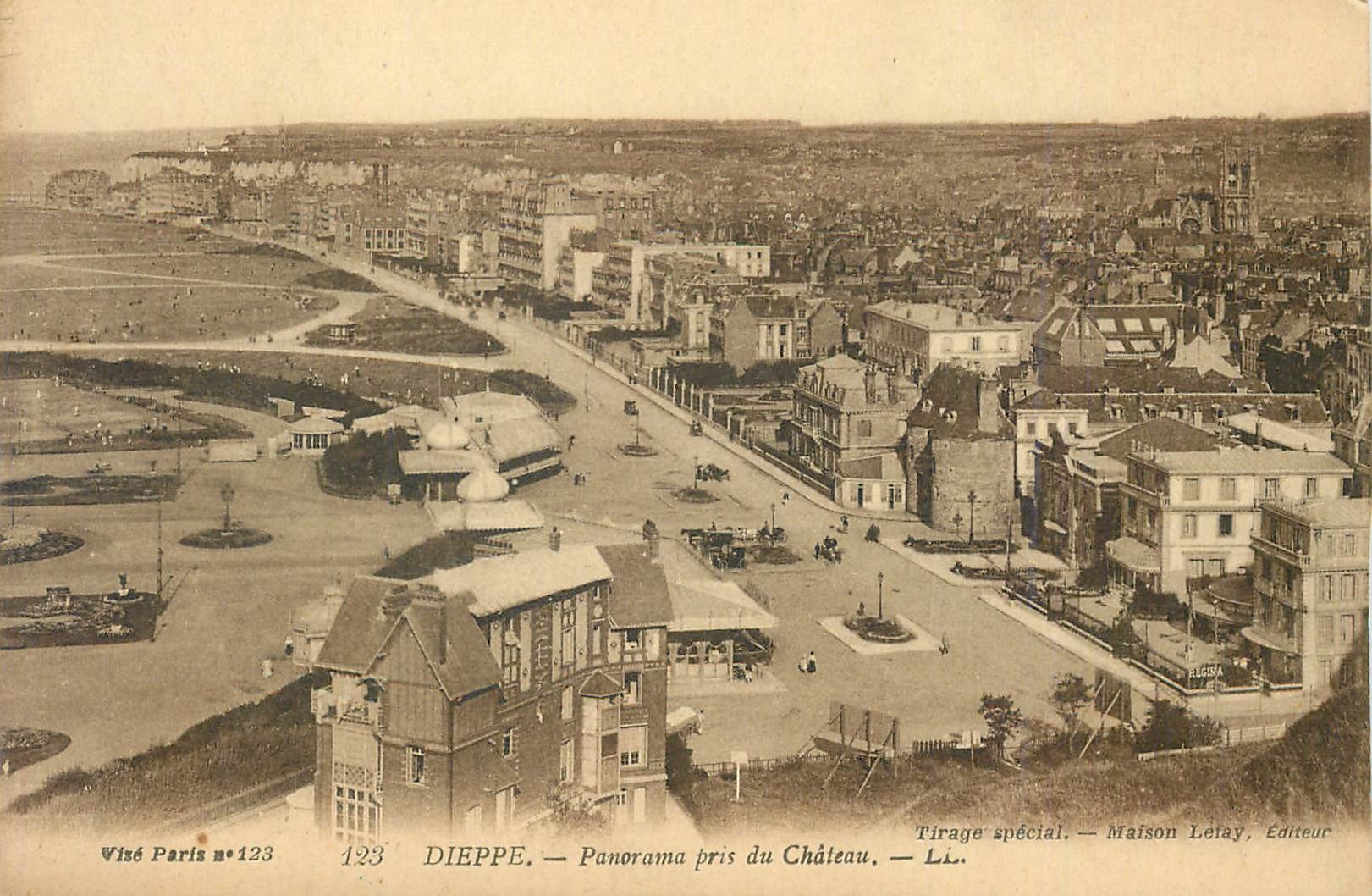 CPA Dieppe Panorama pris du Chateau 