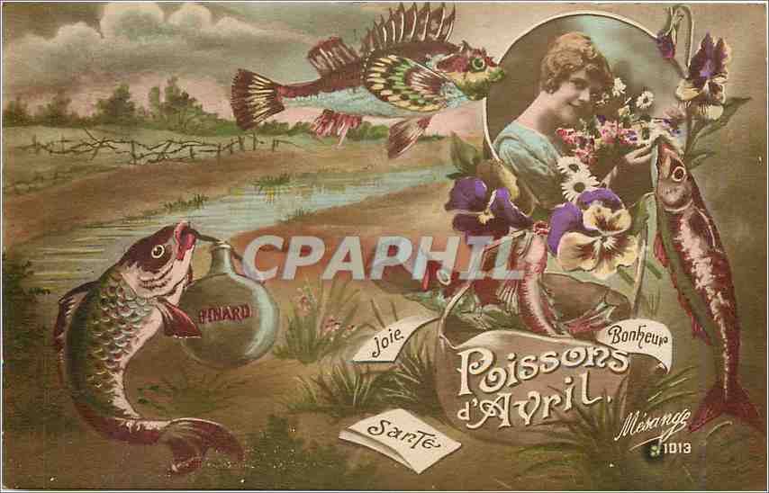 CPA Poissons d'Avril 