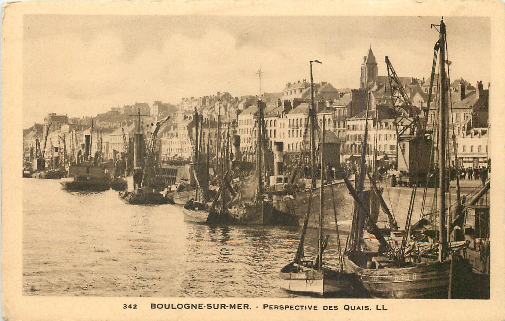 Boulogne-sur-Mer — Perspective des Quais — LL, n°342