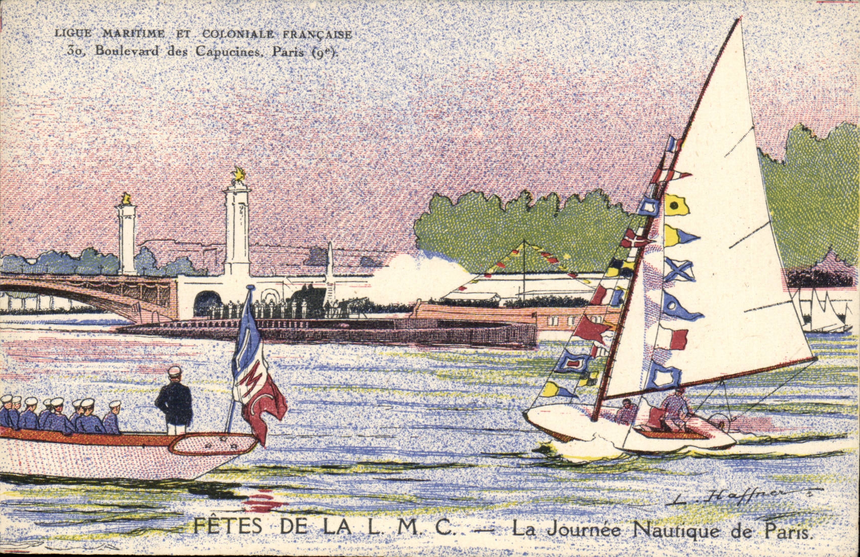 Fêtes de la Ligue Maritime et Coloniale Française — La Journée Nautique de Paris — Ligue Maritime et Coloniale Française, 30, Boulevard des Capucines, Paris (9e)