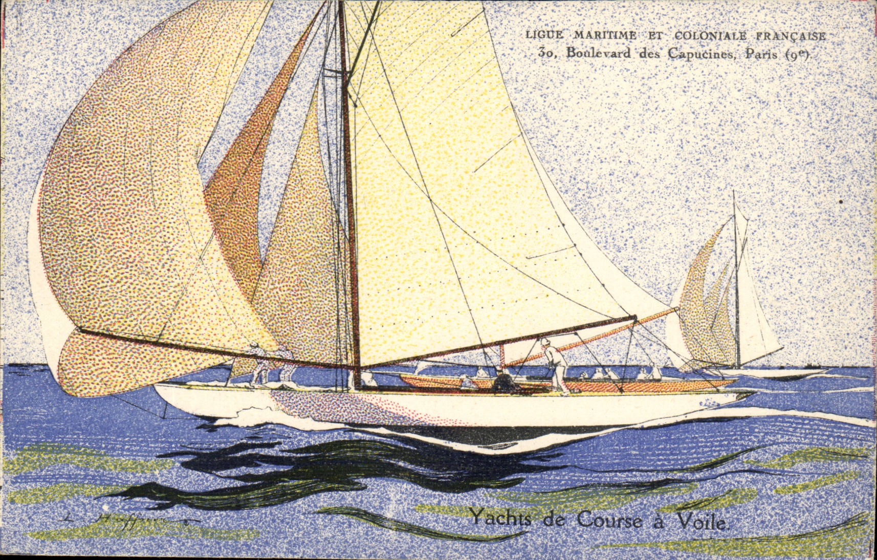 Yachts de Course à Voile — Ligue Maritime et Coloniale Française — 30, Boulevard des Capucines, Paris (9e)