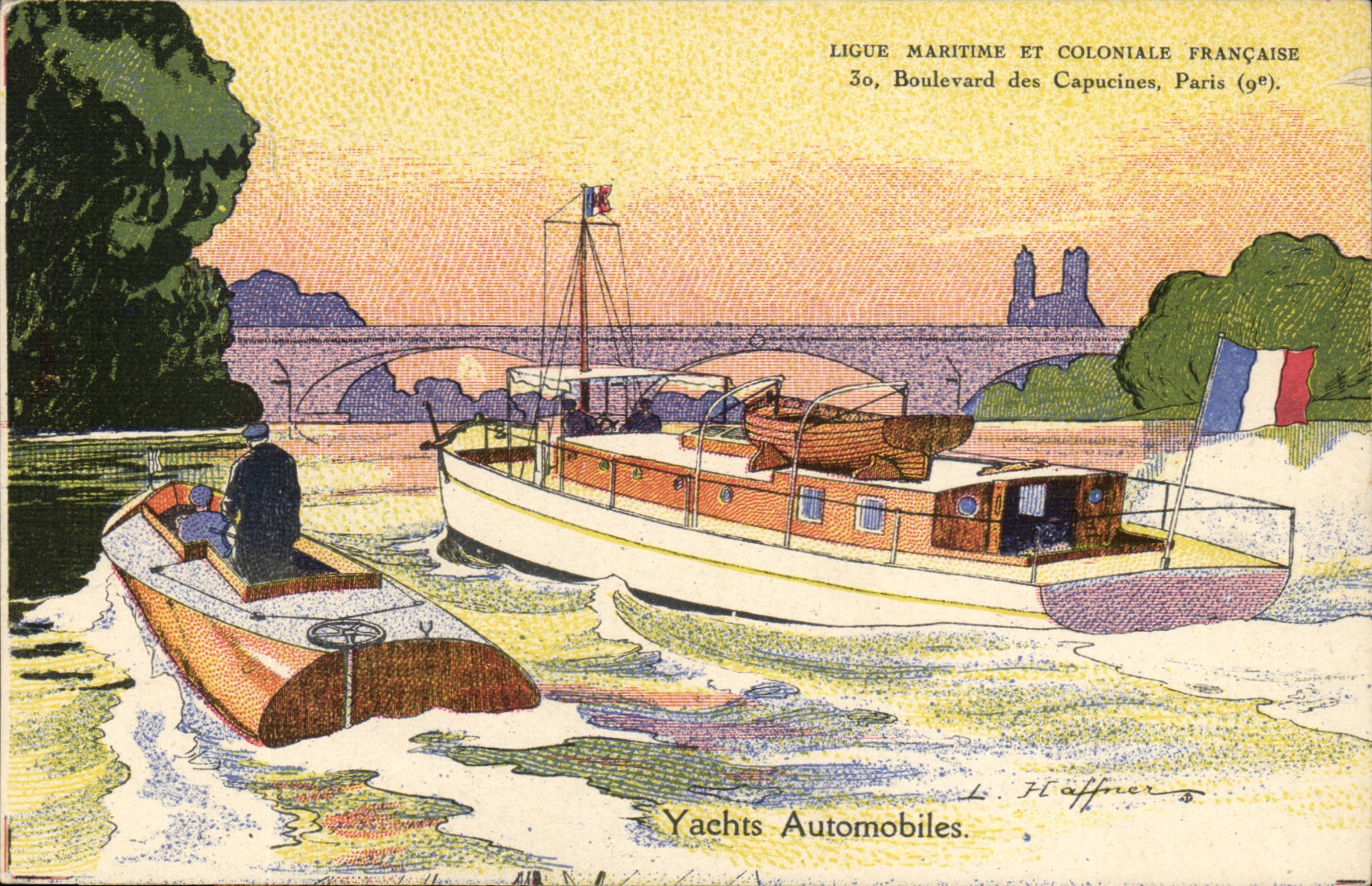 Yachts Automobiles — Ligue Maritime et Coloniale Française — L. Haffner