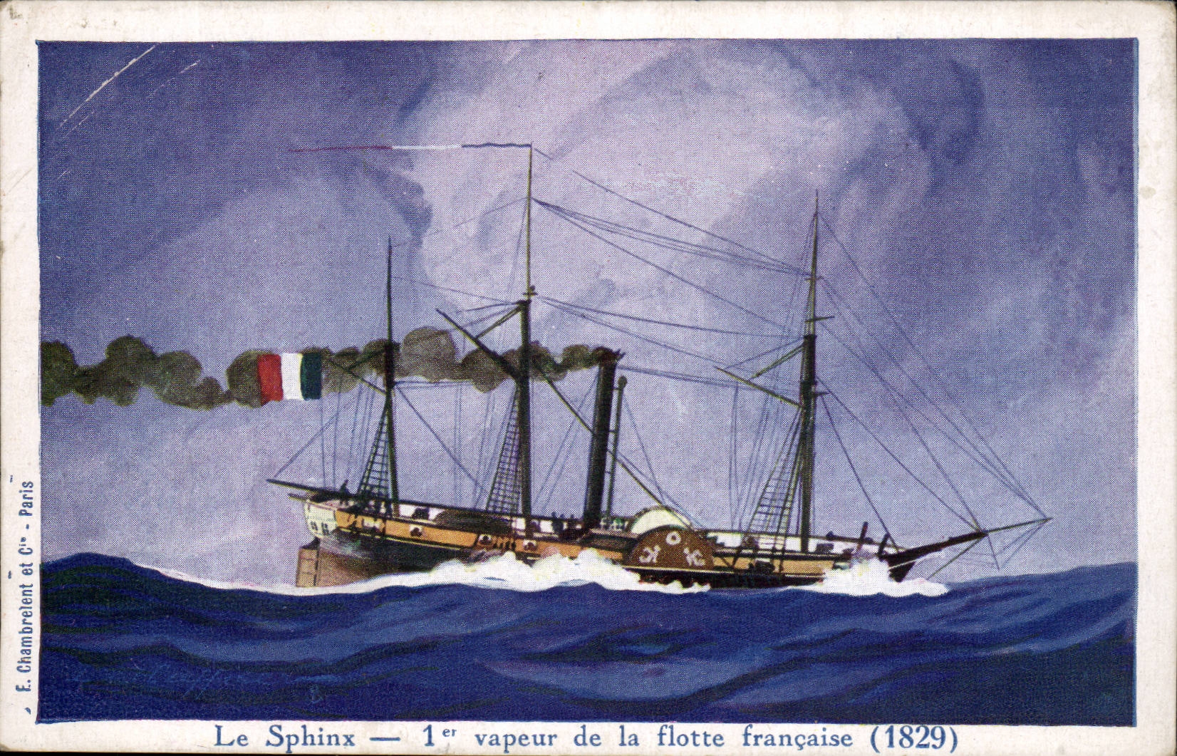 Le Sphinx — 1ère vapeur de la flotte française (1829) — E. Chambrent et Cie - Paris