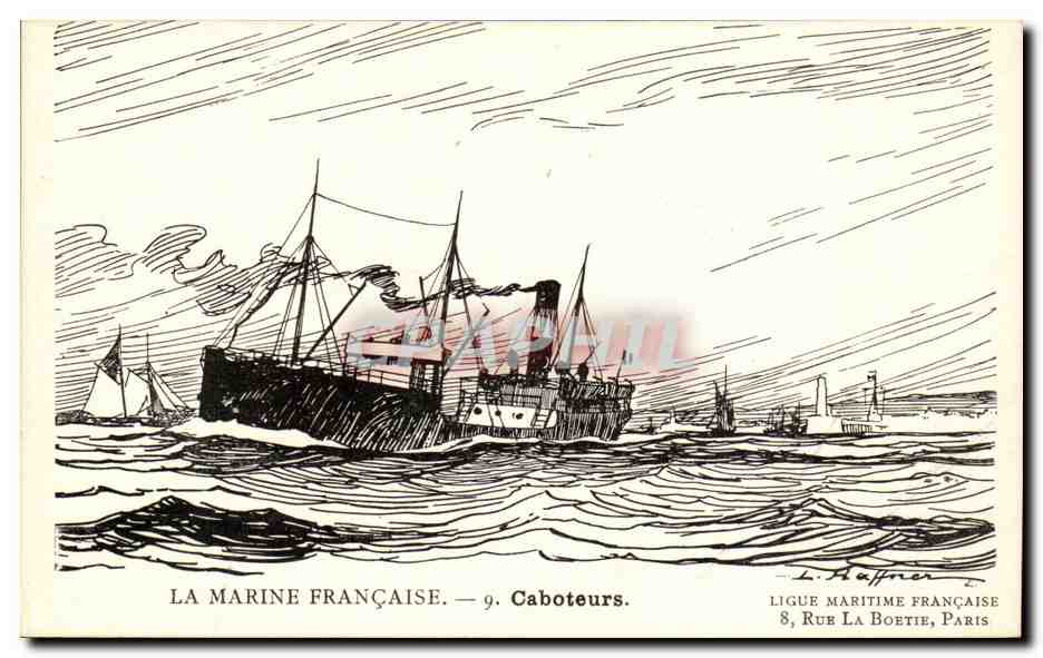 La Marine Française — 9. Caboteurs — Ligue Maritime Française, 8 Rue La Boétie, Paris