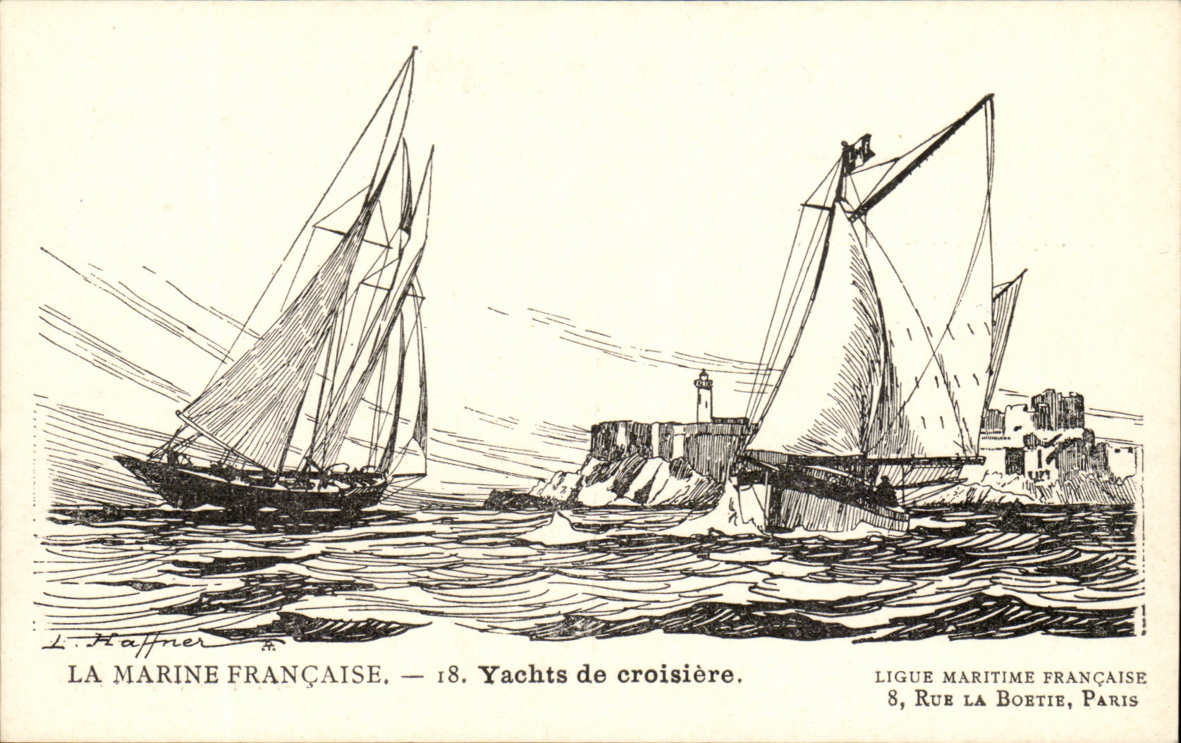 Yachts de croisière — La Marine Française — Ligue Maritime Française, 8 Rue La Boétie, Paris