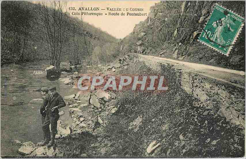 Avallon — Vallée du Cousin — Route de Pontaubert — Éditeur Baudouin, n°132