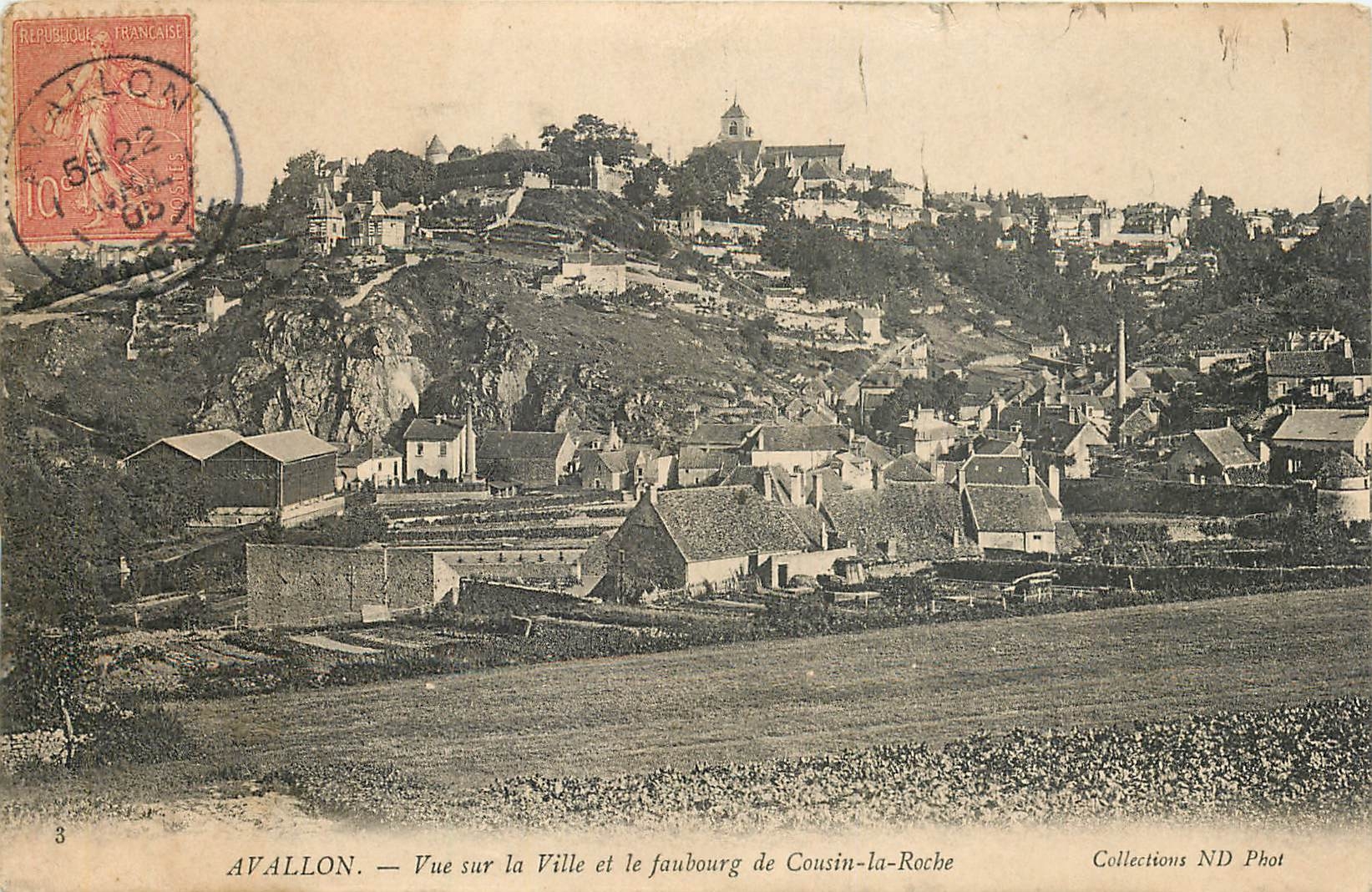 Avallon — Vue sur la Ville et le faubourg de Cousin-la-Roche — Collections ND Phot