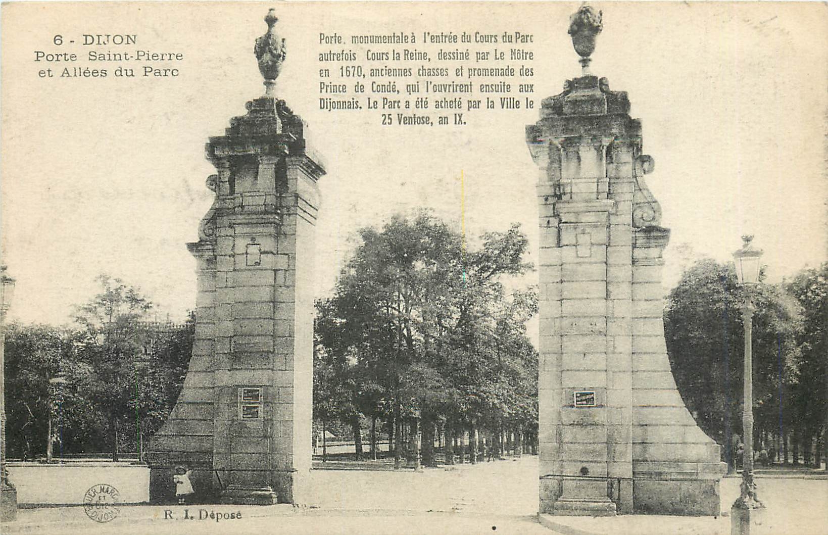CPA Dijon Porte Saint Pierre et Allees du Parc 