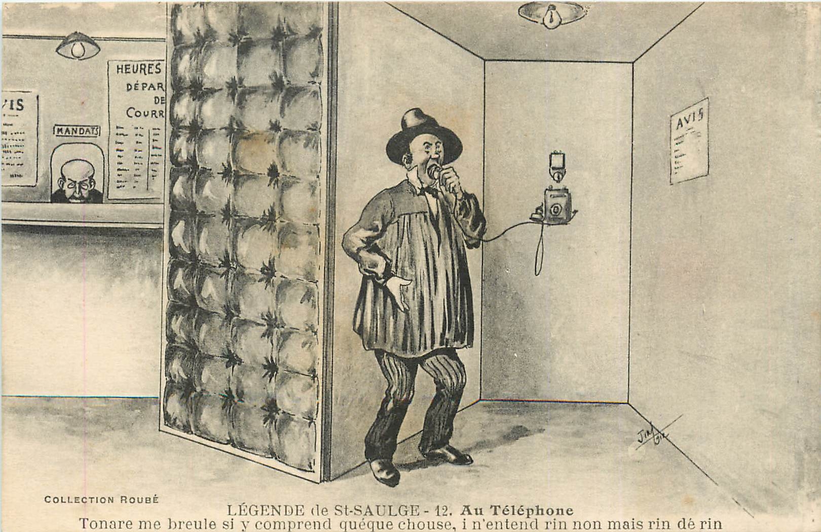 CPA Legende de St Saulge Au Telephone 