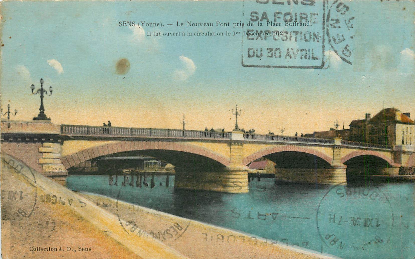 Sens (Yonne) — Le Nouveau Pont pris de la Place Boffrand — Collection J. D., Sens