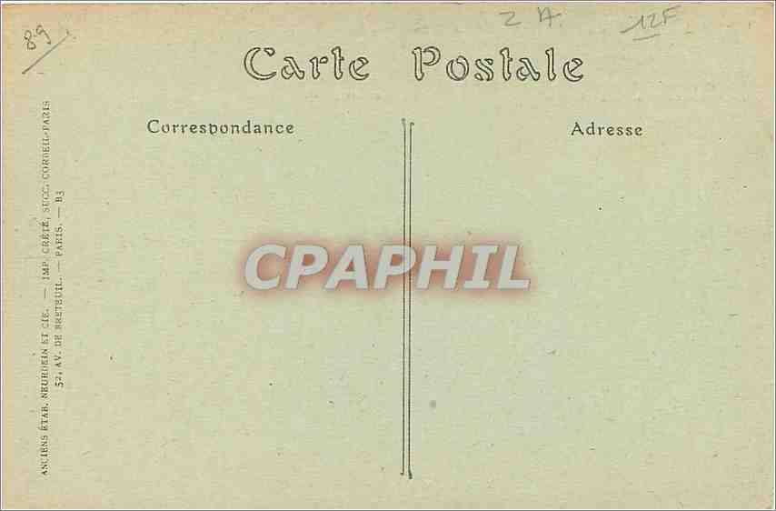 CPA Auxerre Le Palais de Justice  — Verso