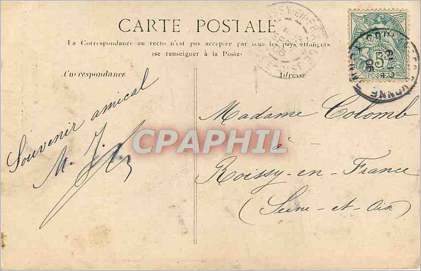 CPA Coulanges sur Yonne Vieille Tour Enfants — Back