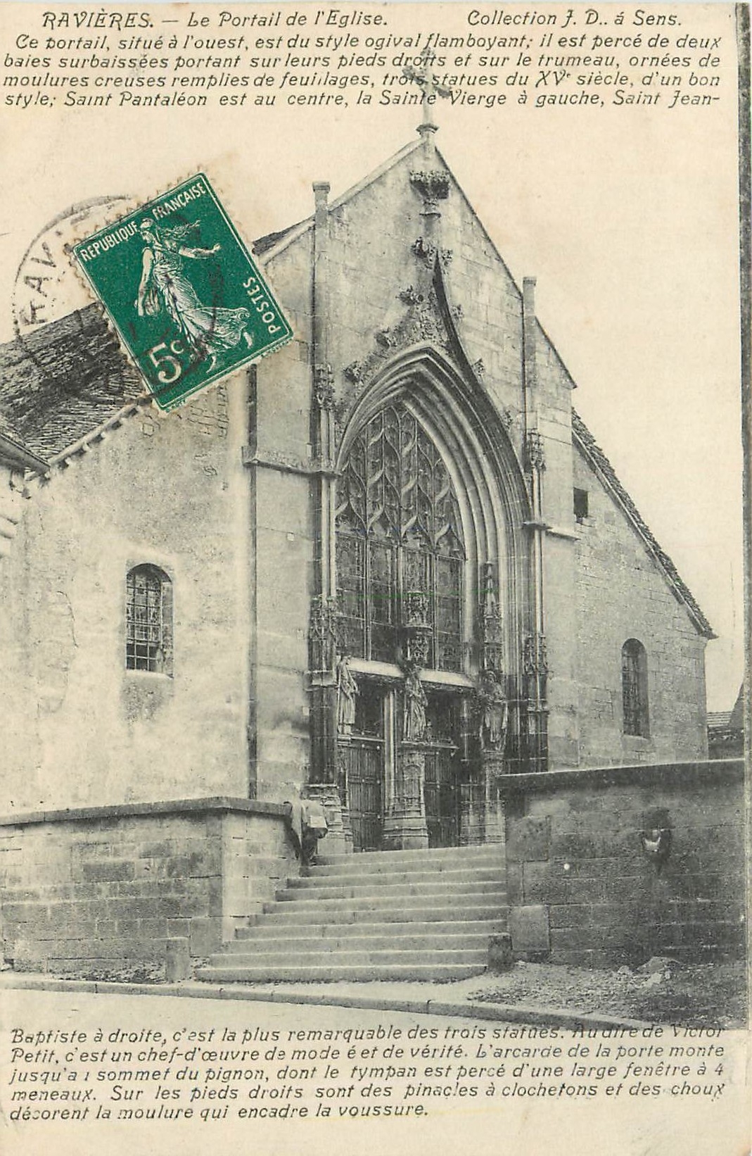CPA Ravieres Le Portail de l'Eglise 