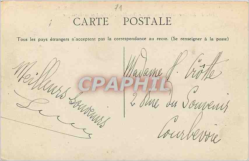 CPA Paray le Monial La Bourbince le Pont et la Basilique  — Rückseite