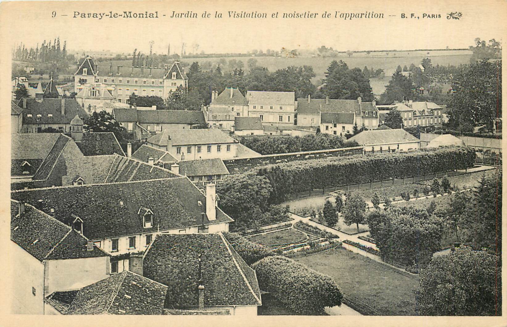 CPA Paray le Monial Jardin de la Visitation et noisetier de l'Apparition