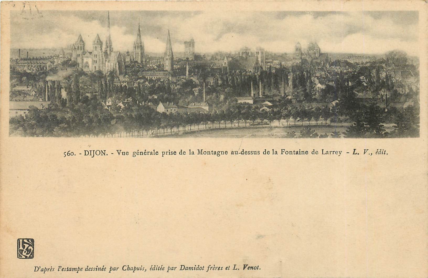CPA Dijon Vue generale de la Montagne au dessus de la Fontaine de Larrey 