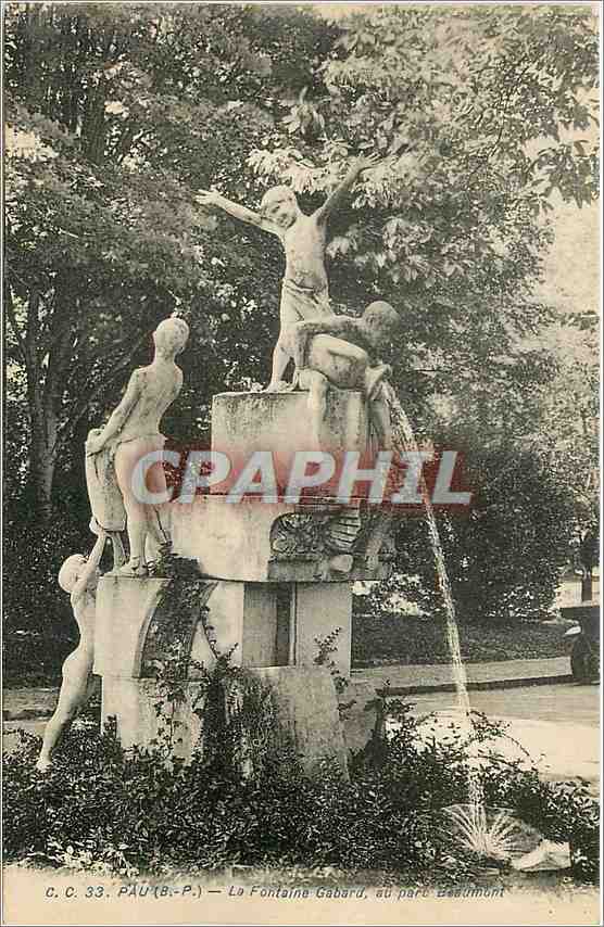 CPA Pau BP La Fontaine Gabard au parc Beaumont