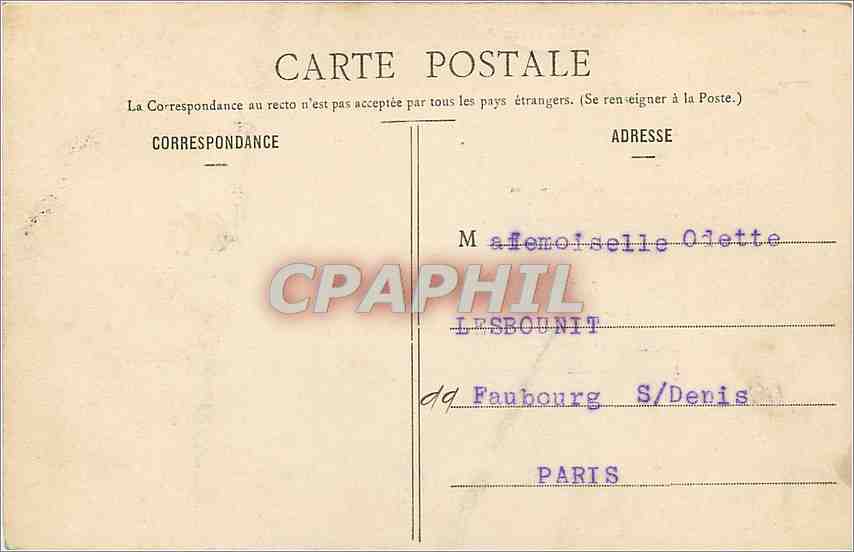 CPA Biarritz Artistique Le Rocher de la Vierge  — Verso
