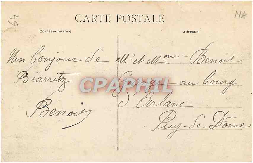 Biarritz-Moderne — Le Rocher de Basta et le Promenoir des Tamaris — A.S. n°4 — Rückseite
