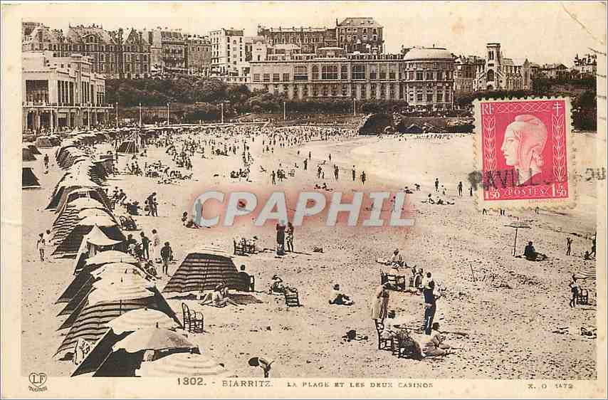 CPA Biarritz La Plage et les Deux Casinos 