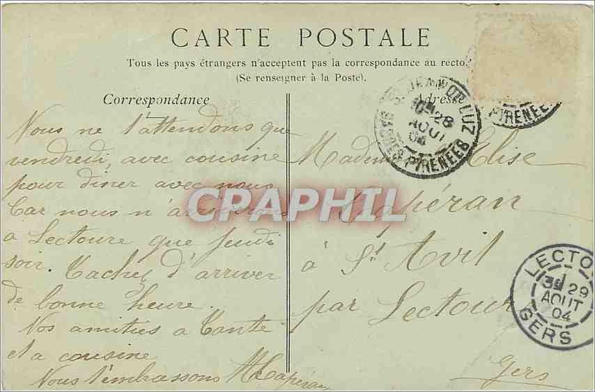 CPA Saint Jean de Luz Le Fort Socoa  — Verso